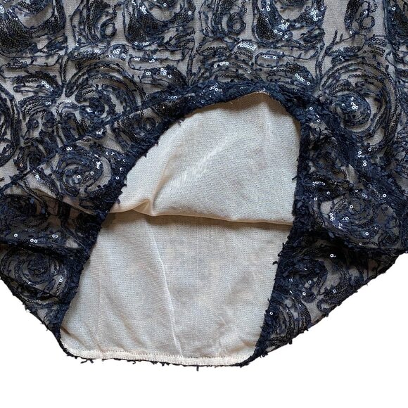 Max Studio Sequin Lace 3D Sleeveless Top Black Coquette Whimsigoth Dark Fairy-M - Picture 13 of 16